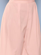Ahalyaa Women Pink Printed Gotta Patti Kurta with Palazzos