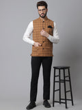Even Apparels Men's Beige Nehru Jacket With Welt Pockets