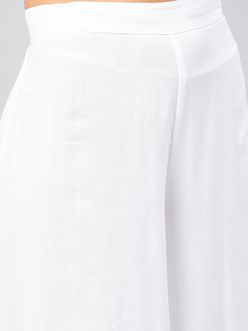 InWeave Solid White Palazzo - Distacart