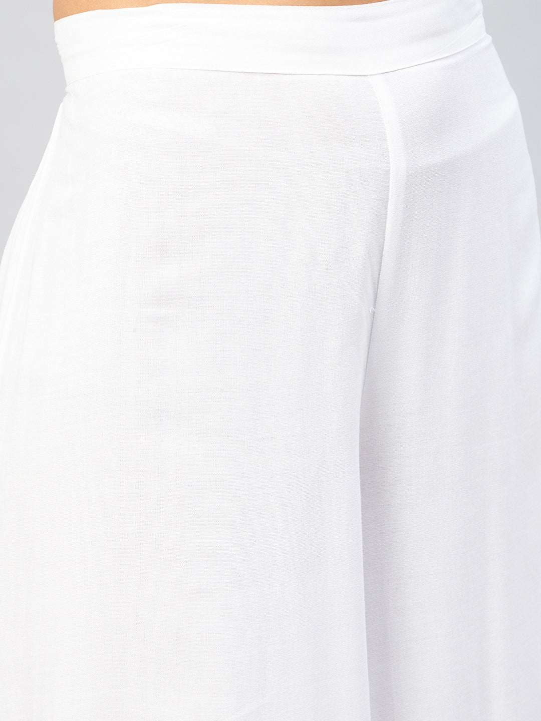 InWeave Solid White Palazzo - Distacart