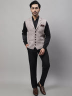 Even Apparels Men's Cream Pure Wool Nehru Jacket