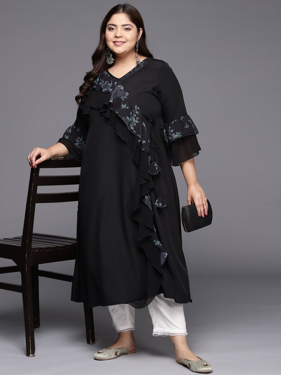 Ahalyaa Floral Bell Sleeves Kurta