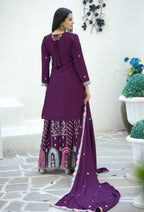 Yash Enterprise New Designer Embroidered Chinon With Sequence Maroon Readymade Salwar Suit - Distacart