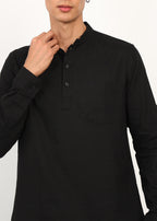 Fabmade Noir Linen Kurta Set - Distacart