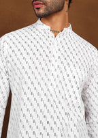 Fabmade Ivory Glyph Kurta Shirt