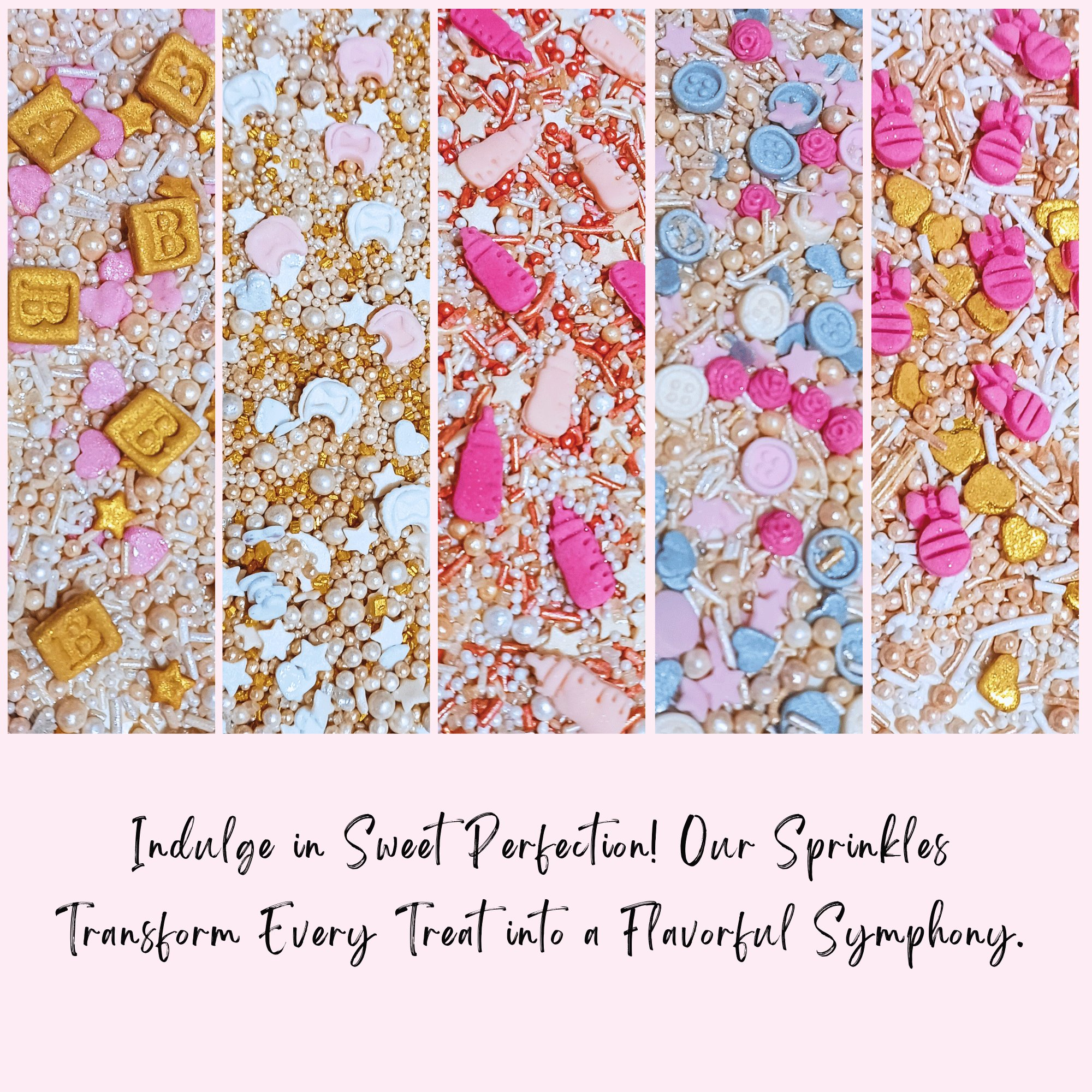 confect girls baby shower sprinkles mix heart teddy baby feed bottle baby feet sprinkles pack of 5 baby shower 17