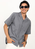 Fabmade Graphite Stripe Short-Sleeve Shirt