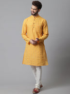 Even Apparels Yellow Kurta With Band Collar - Distacart