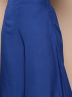 InWeave Ink Blue Strappy Set With Mauve Print Floral Cape