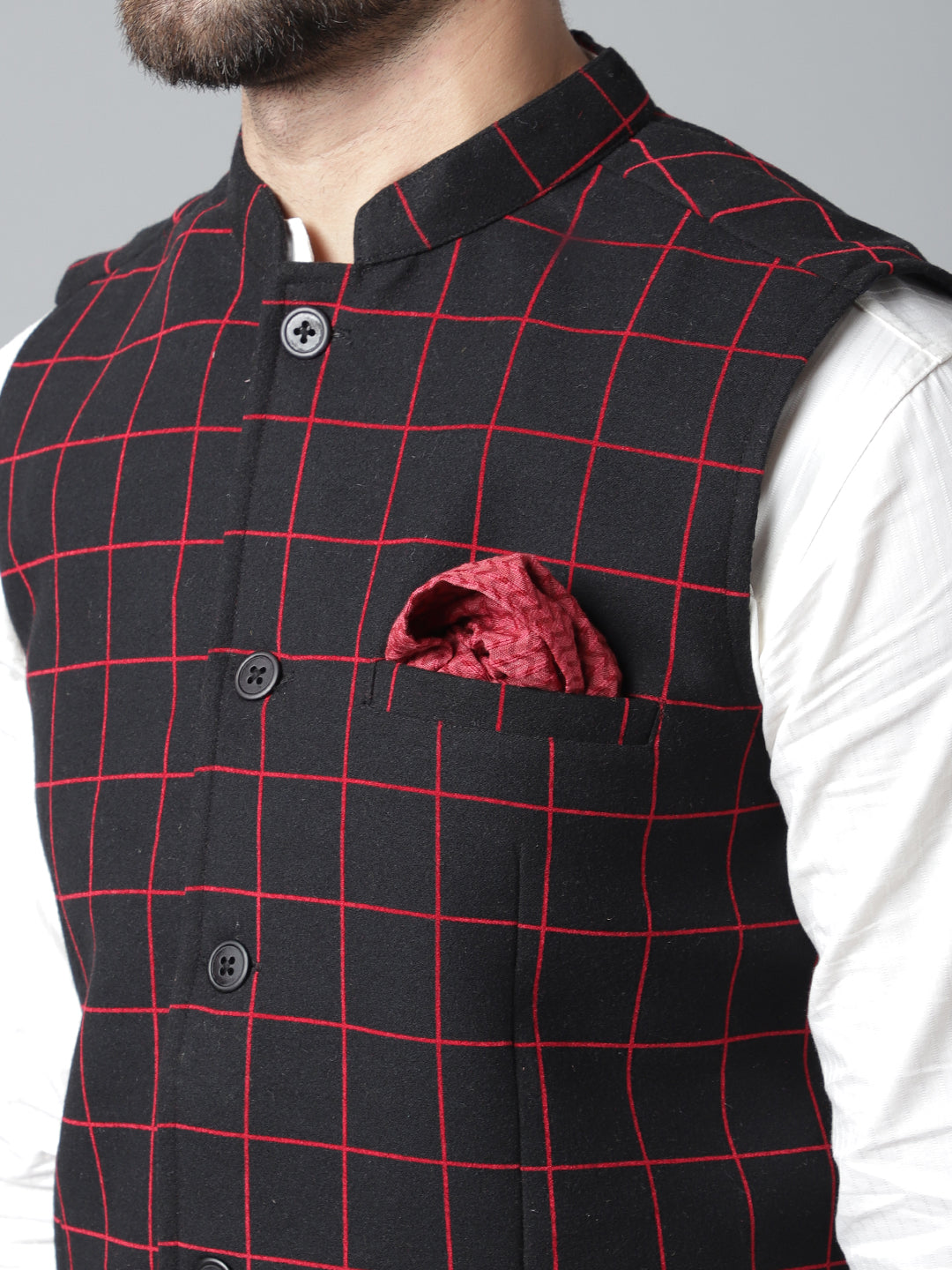 Even Apparels Men's Brown Nehru Jacket With Welt Pockets