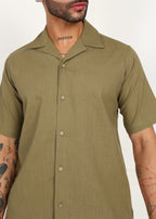 Fabmade Khaki Ease Linen Co-Ord Set