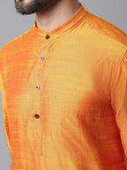 Even Apparels Orange Solid Kurta With Band Collar - Distacart
