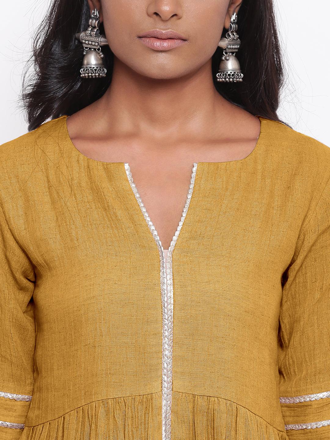 trueBrowns Pure Cotton Gota Slit Kurta Set | Relove - Distacart