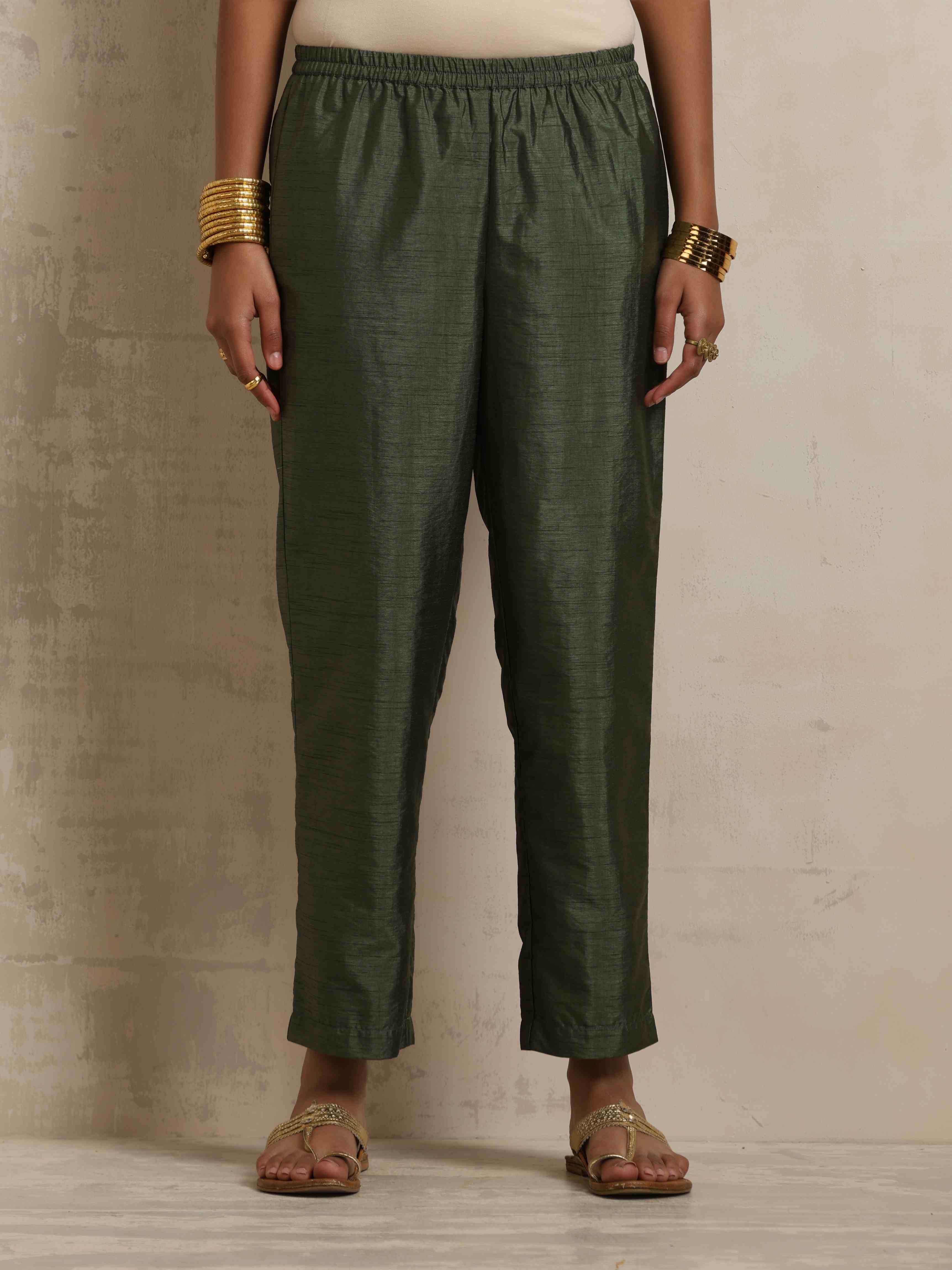 trueBrowns Green Tissue Kurta Set - Distacart