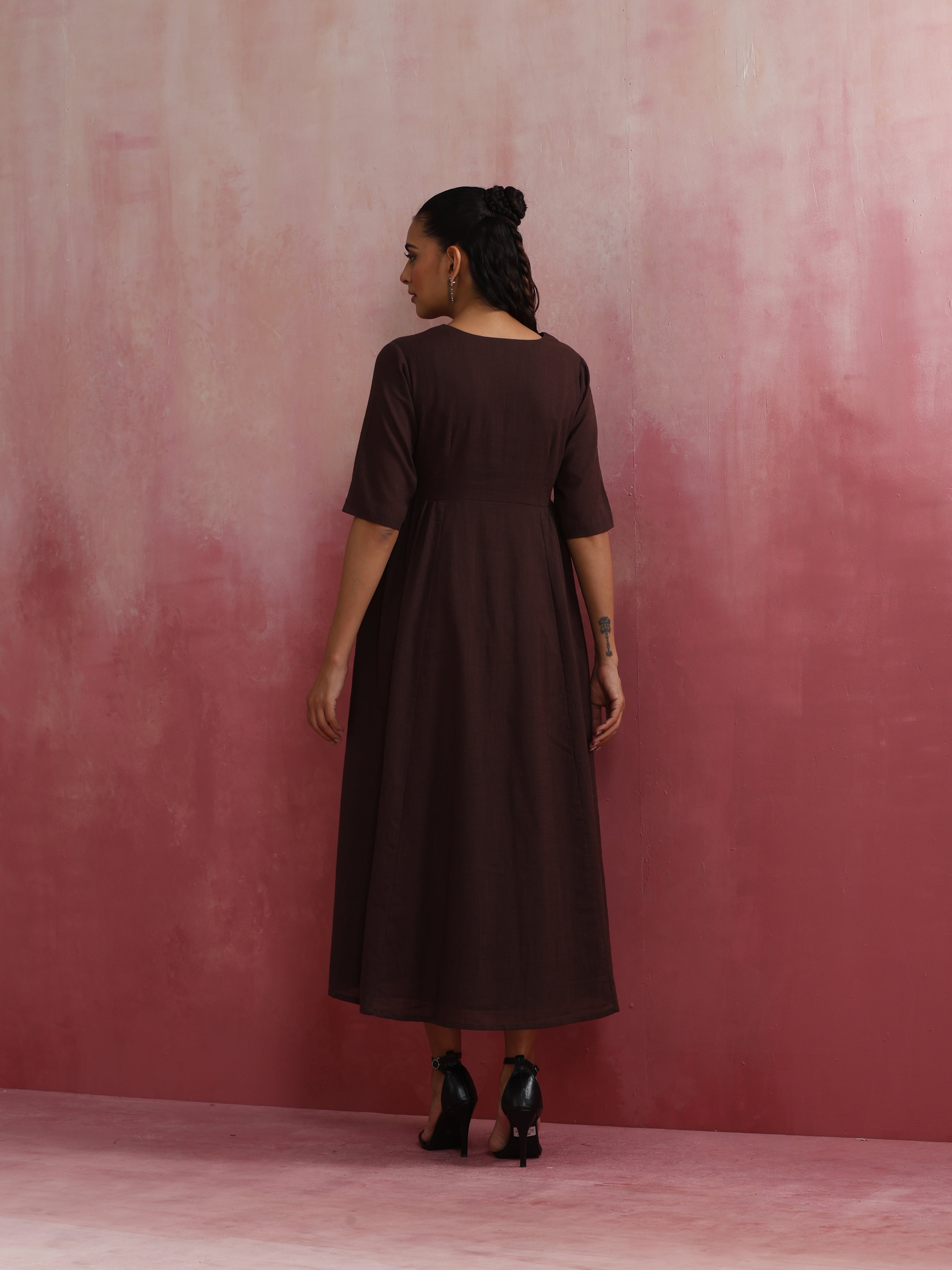 trueBrowns Cola Cotton Dobby Dress - Distacart
