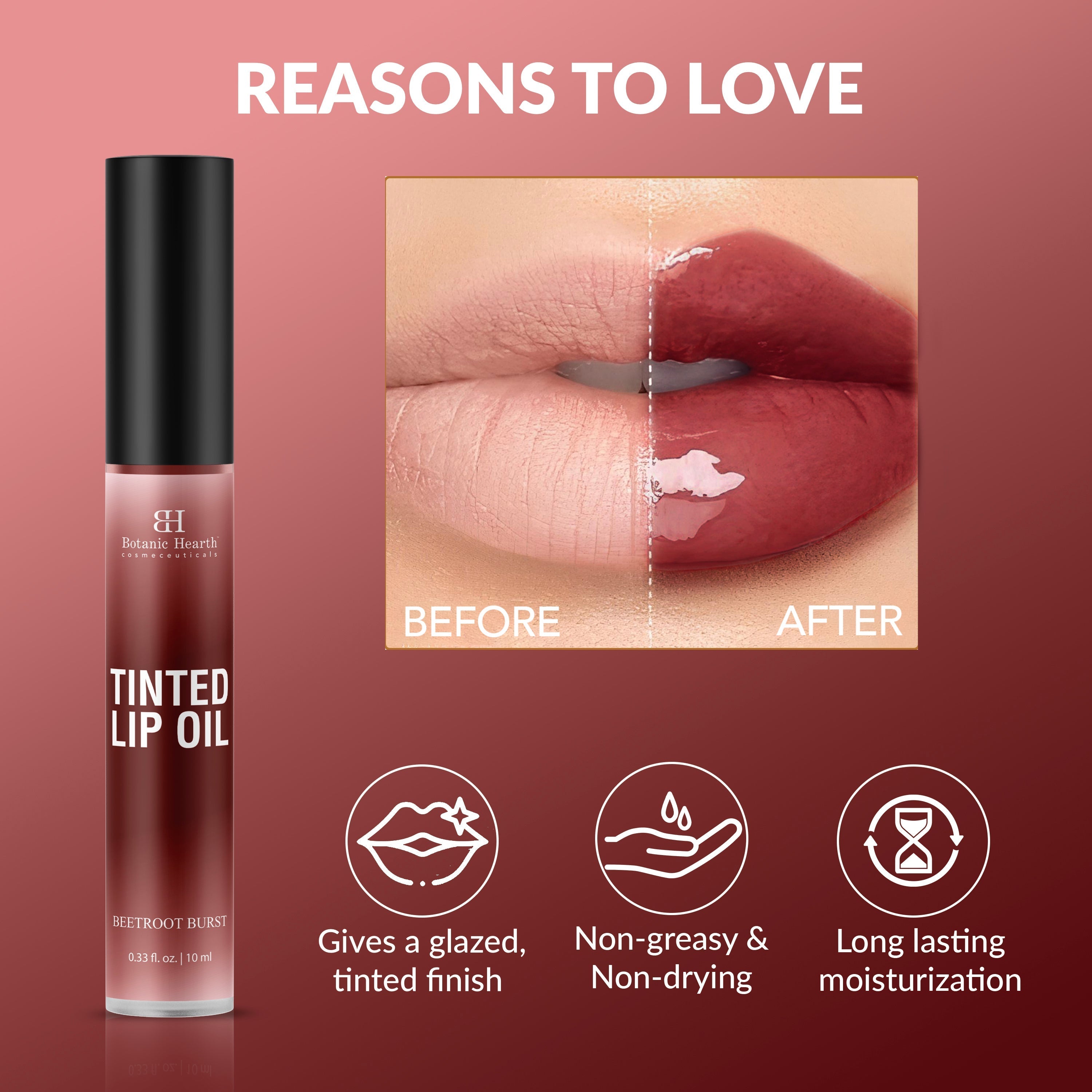 Botanic Hearth Tinted Lip Oil Moisturizing Lip Gloss Oil