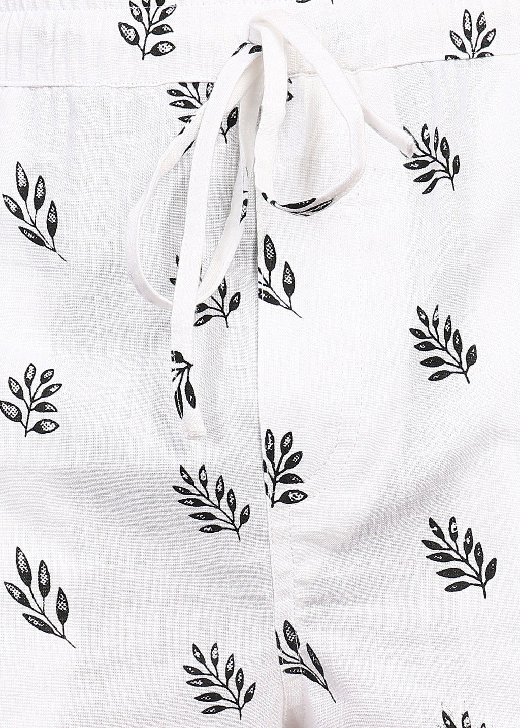 Fabmade Leaf Whisper Linen Shorts