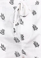 Fabmade Leaf Whisper Linen Shorts