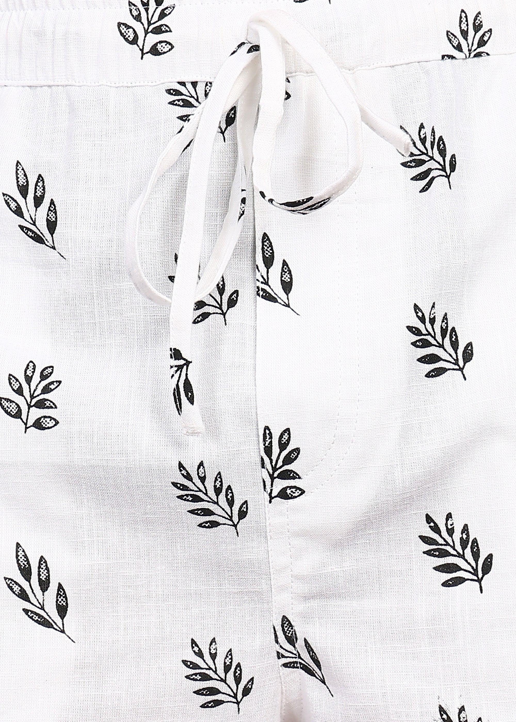 Fabmade Leaf Whisper Linen Shorts
