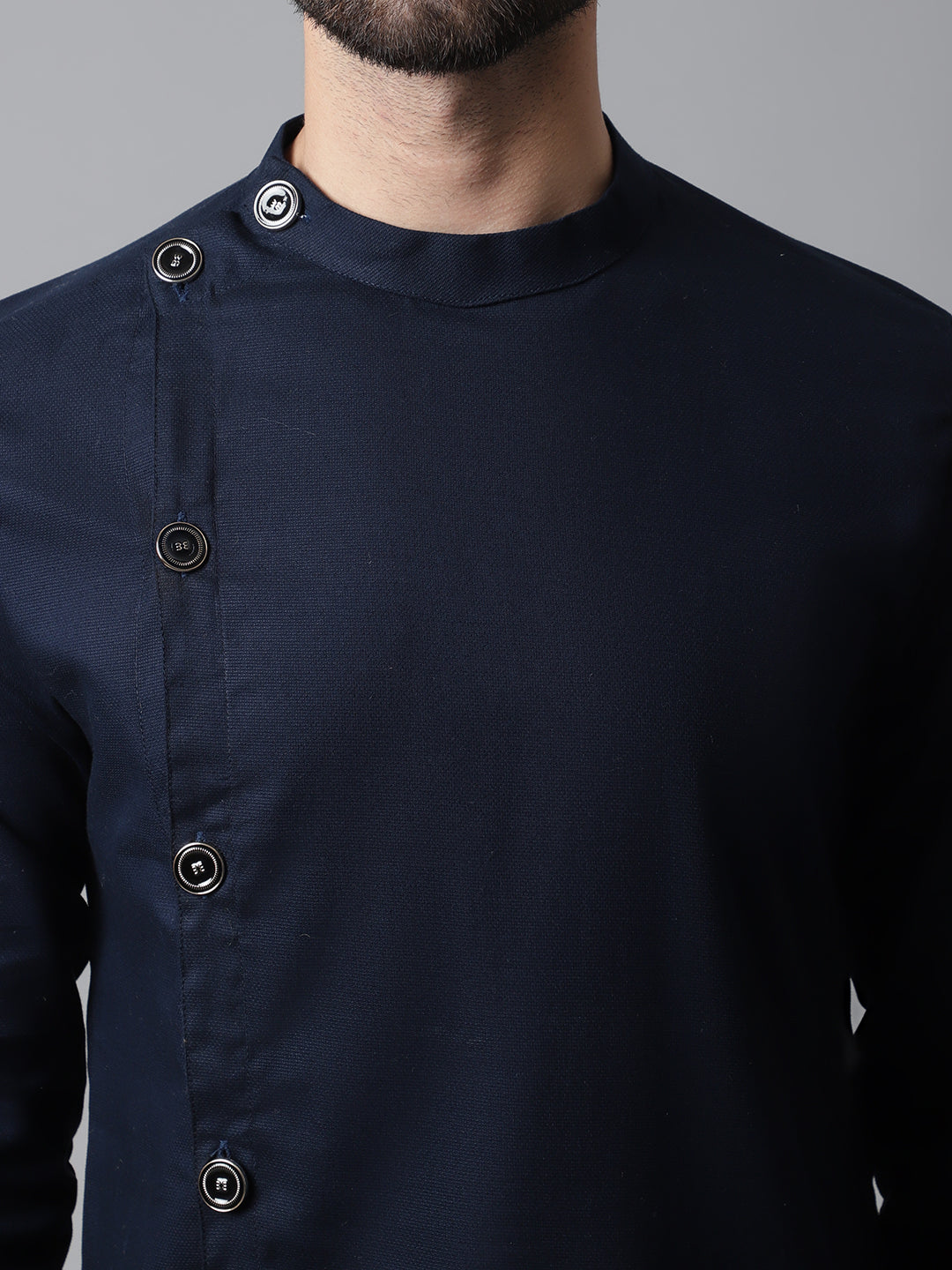 Even Apparels Blue Sherwani Kurta With Asymetrical Cut - Distacart
