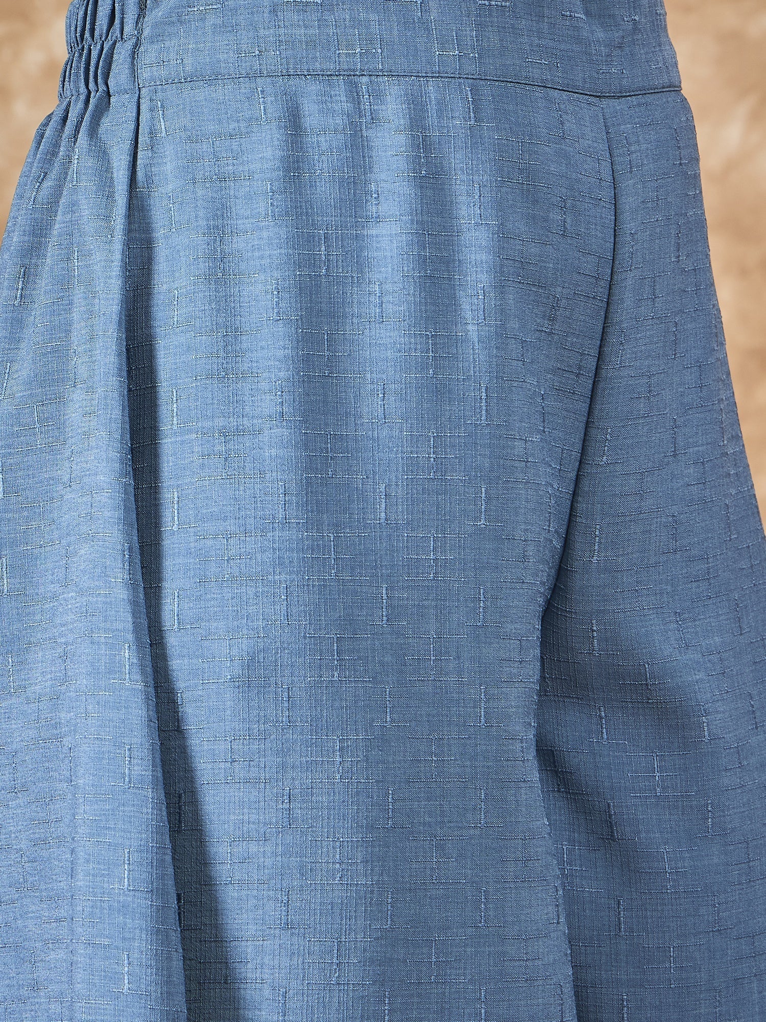 InWeave Mint Blue Side Asymmetric Kurta Set