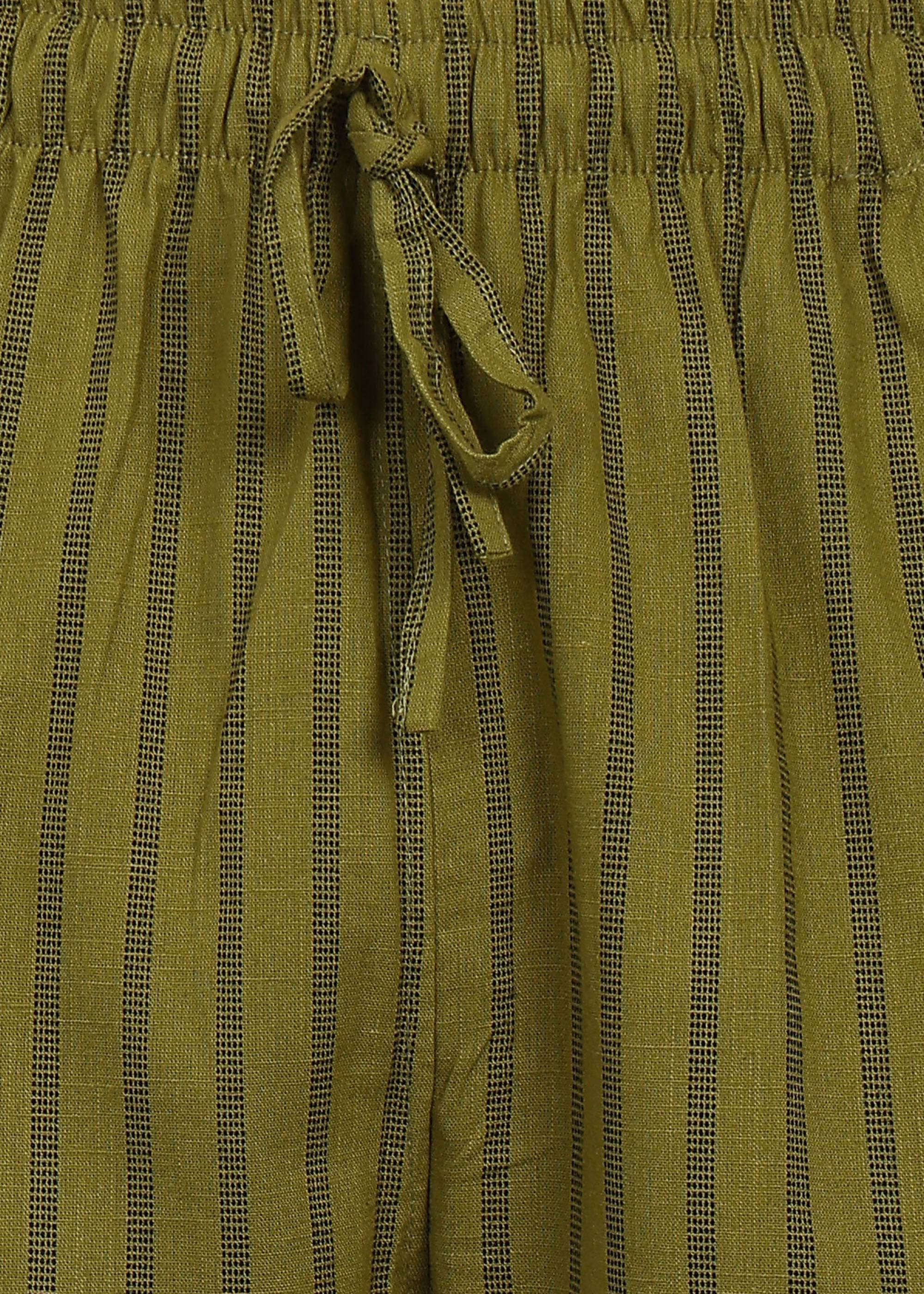 Fabmade Olive Stripe Linen Trouser