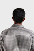 Xkind White Textured Checks Overshirt/ Shirt
