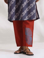 trueBrowns Grey Cotton Print Highslit Kurta Set - Distacart