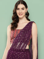 Ahalyaa Printed Ethnic Co-Ords with Draped Dupatta - Distacart