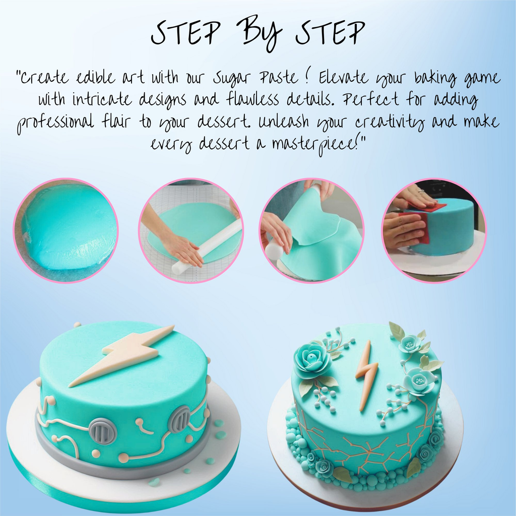 electric blue fondant edible sugarpaste 1kg