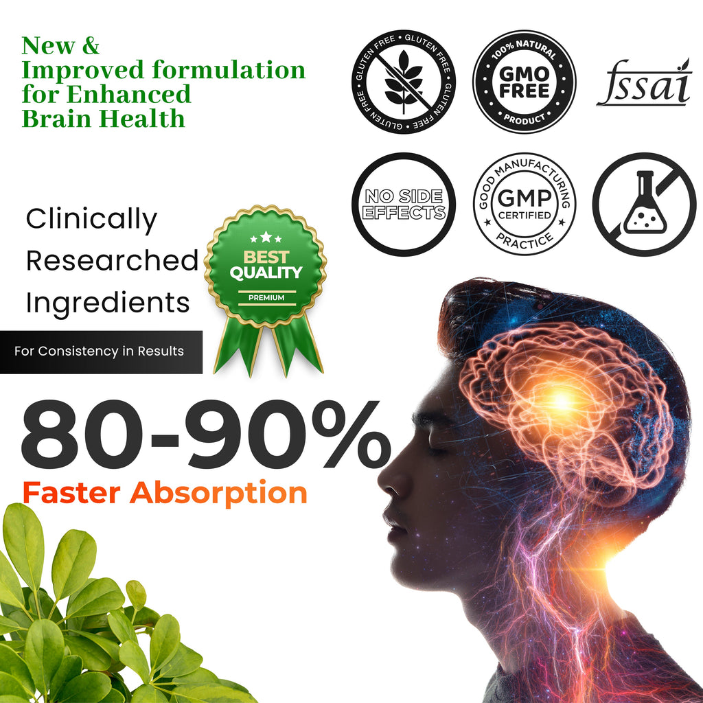 Health Veda Organics Plant Based Brain Booster Capsules - Distacart