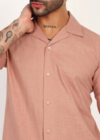 Fabmade Men’S Peach Linen Co-Ord Set
