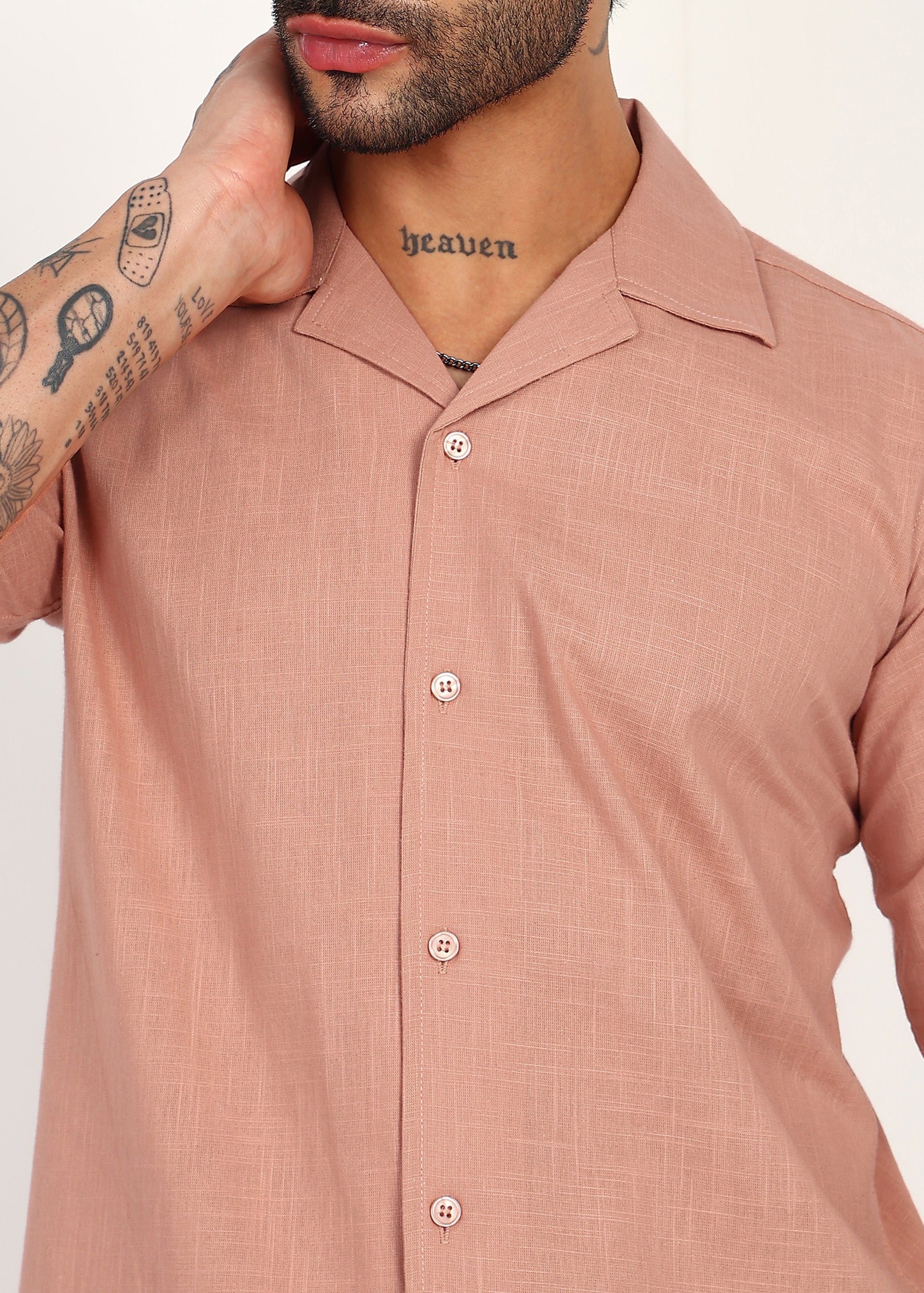 Fabmade Men’S Peach Linen Co-Ord Set
