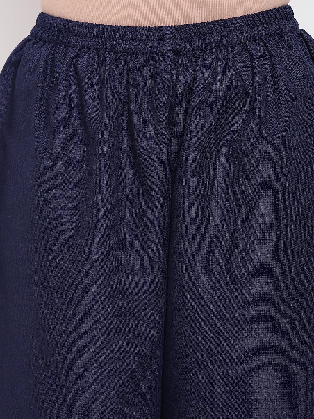 trueBrowns Linen Cotton Blue Pant