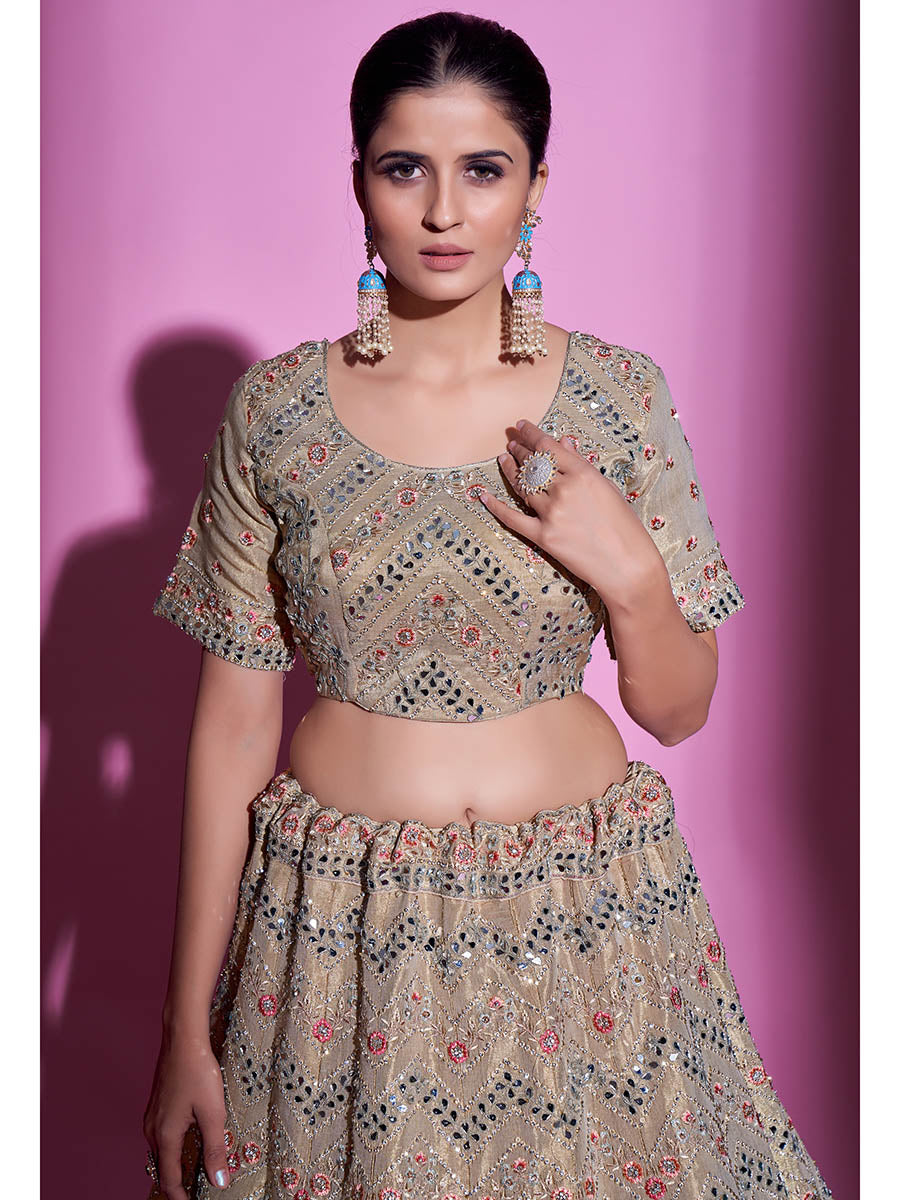 Myra Tan Gota Silk Embroidered Designer Lehenga Choli