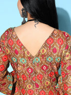 InWeave Women's Rust Edgy Print Dress - Distacart
