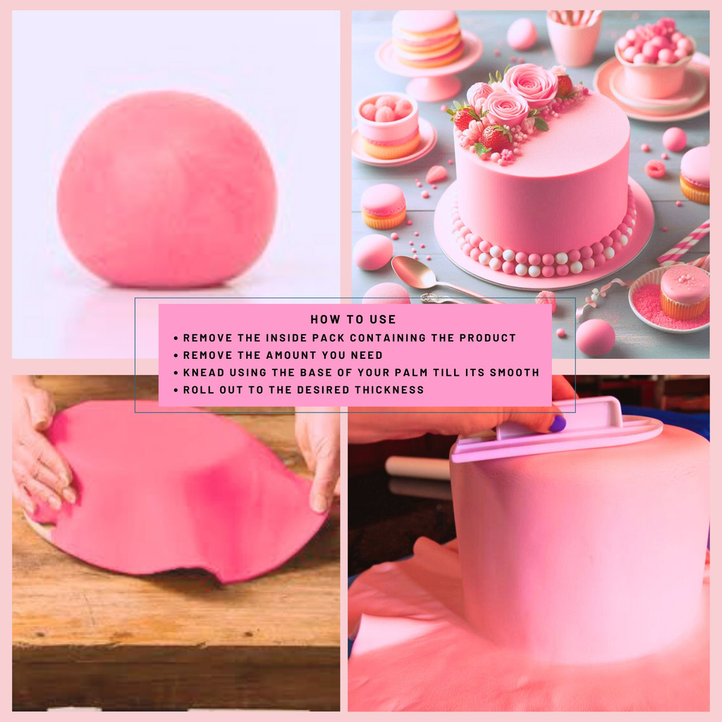 confect hot pink sugarpaste br b 250 gms b