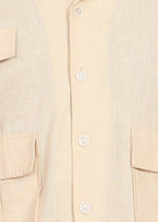 Fabmade Men’S Cream Shirt With 3 Pockets – Relaxed Fit