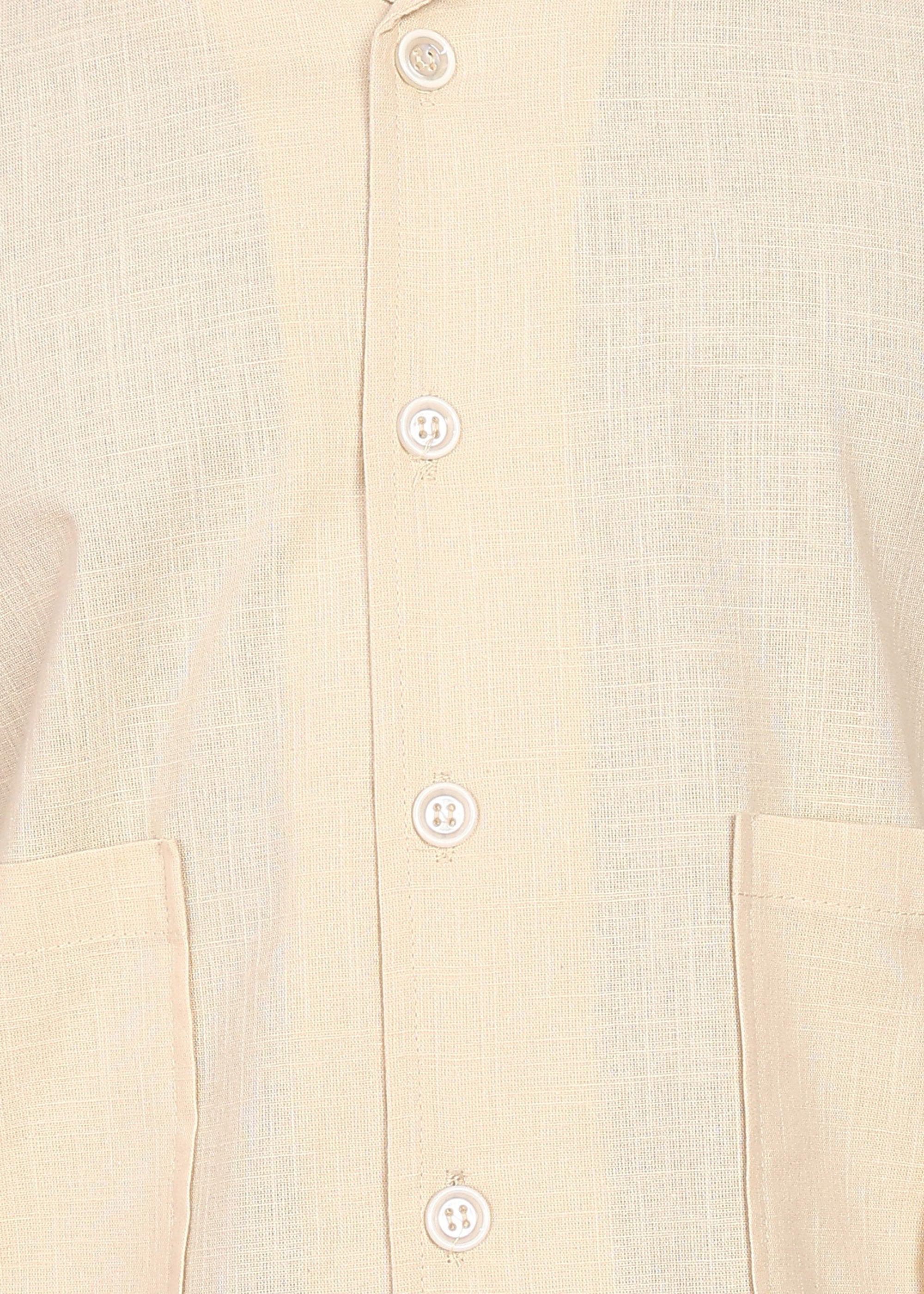 Fabmade Regular Fit Plain Shirt Otago - Beige