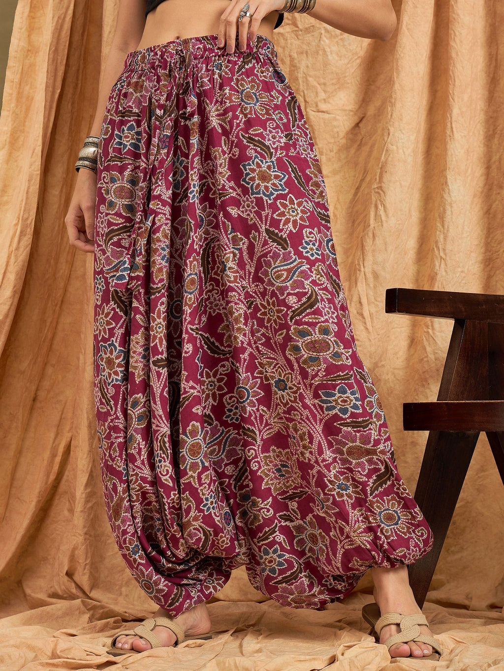 InWeave Burgundy Big Jaal Harem Pant