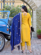 Yash Enterprise Yellow Heavy Sequence Embroidery Salwar Suit Set - Distacart