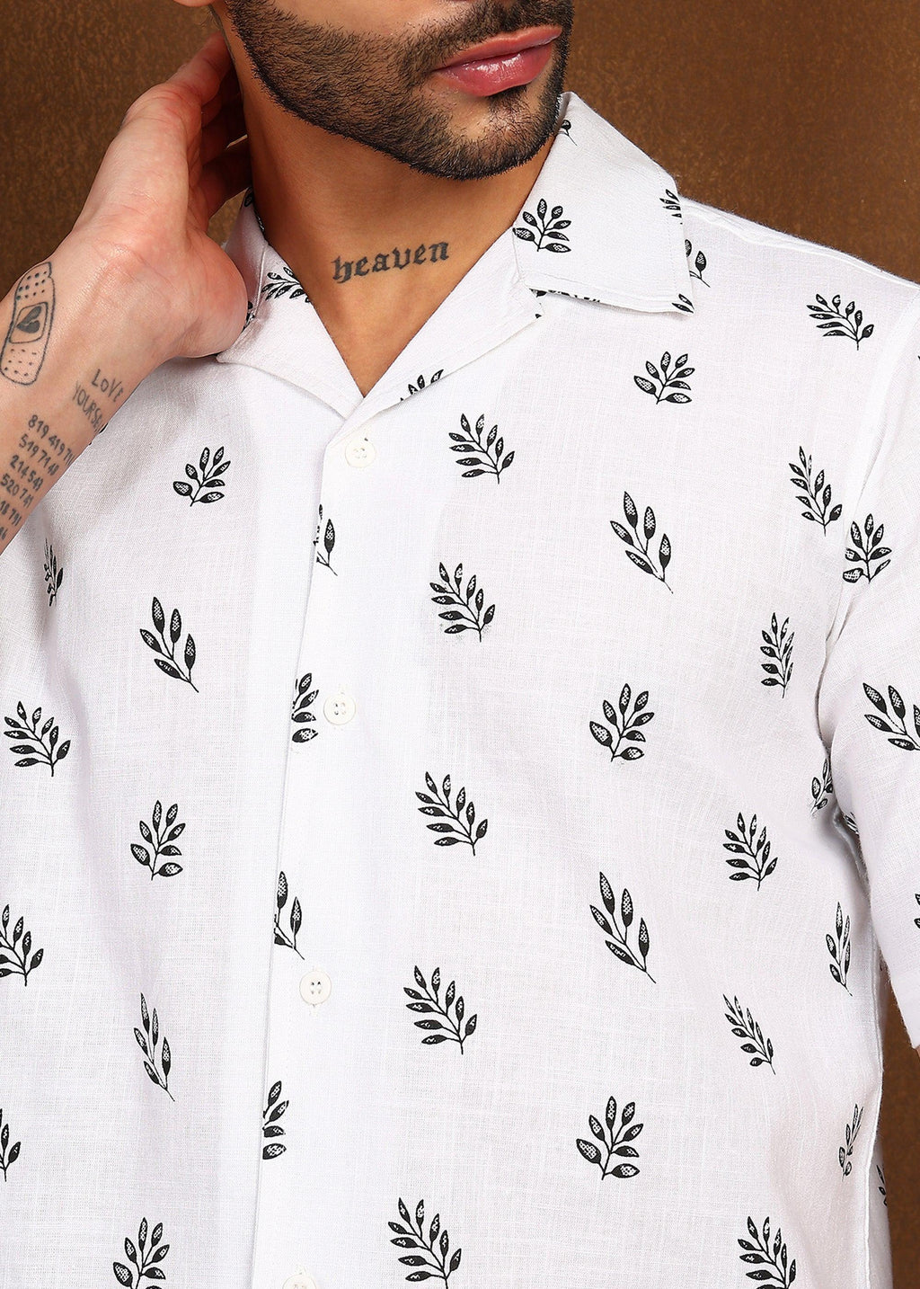 Fabmade Leaf Whisper Linen Shirt