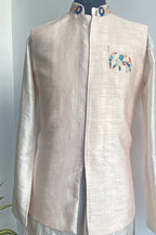 Peach Elephant Designer Men's Nehru Jacket by Hilo Design
