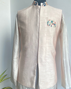 Peach Elephant Designer Men's Nehru Jacket by Hilo Design