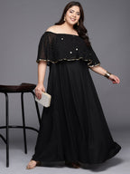 Ahalyaa Plus Size Off-Shoulder Maxi Ethnic Dress - Distacart