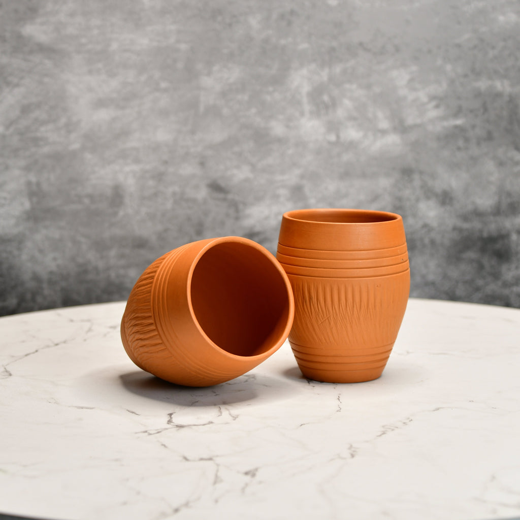 Sowpeace Premium Set of 2 Unglazed Terracotta Glasses - Distacart