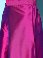 InWeave Purple Off Shoulder Silk Kurta Set -Pink Kota Bandhej Dupatta
