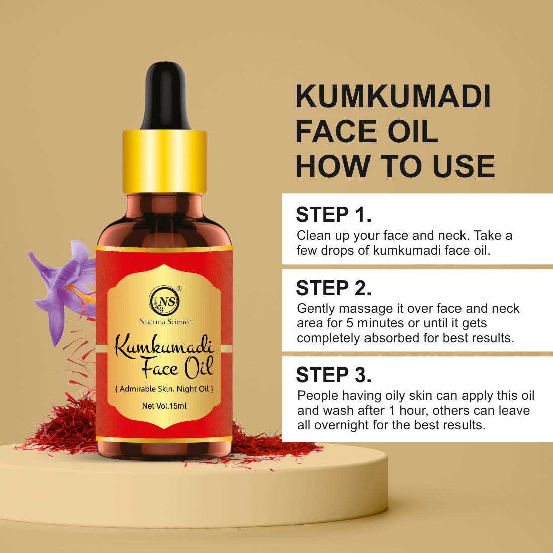 Nuerma Science Kumkumadi Face Oil For Glowing Face