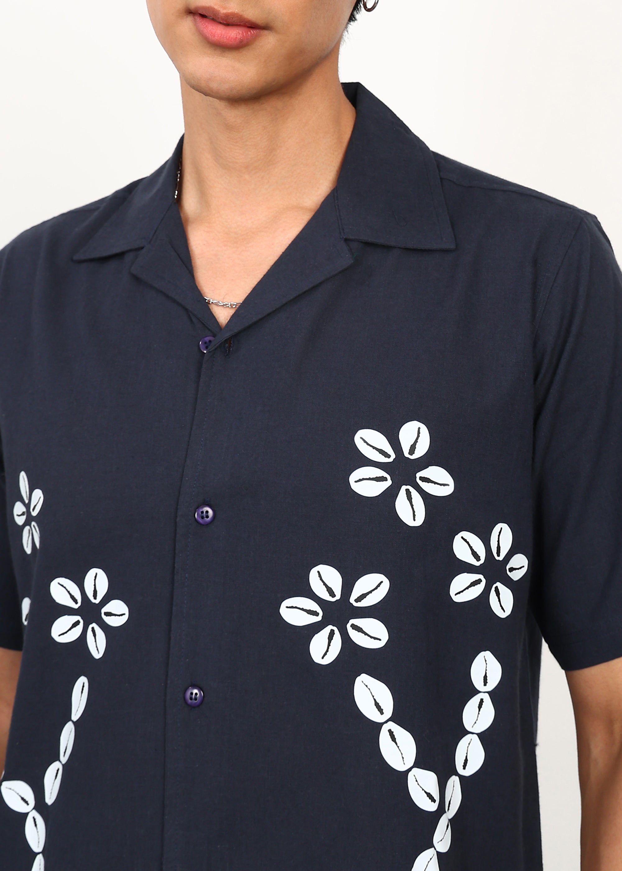 Fabmade Midnight Bloom Linen Shirt