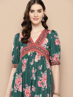 Ahalyaa Women Floral Printed Empire Ethnic Dress